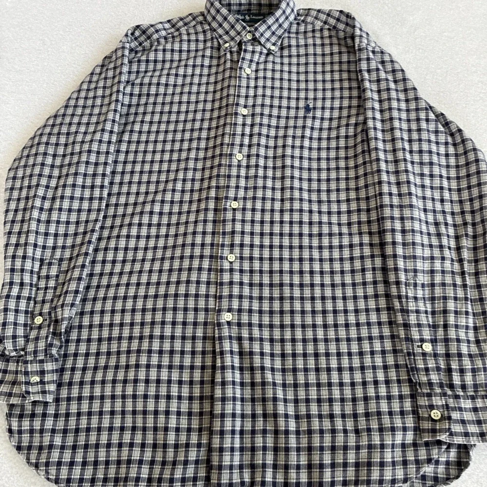 Polo Ralph Lauren Mens McMeel Fit 100% Cotton Sz L Button Up Long Sleeve Plaid